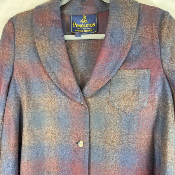A0092 PANDLETON OPENING CEREMONY PLAID CAPE /JACKET/LIGHT WOOL COAT M - Picture 4 of 11